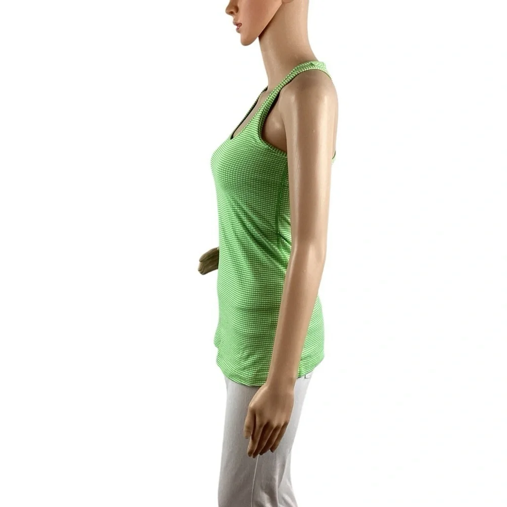 Lululemon Cool Racerback Tank Top Gingham Frond Green Size 2